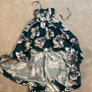 Floral Dress in Green and White
